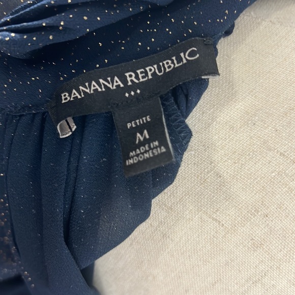 Banana Republic Navy Blue sheer dress with gold speckles - Picture 12 of 14